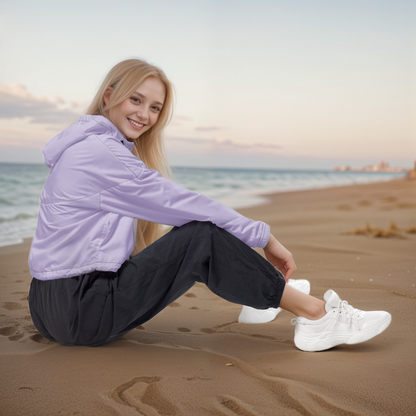 Violet Colored Cropped Windbreaker