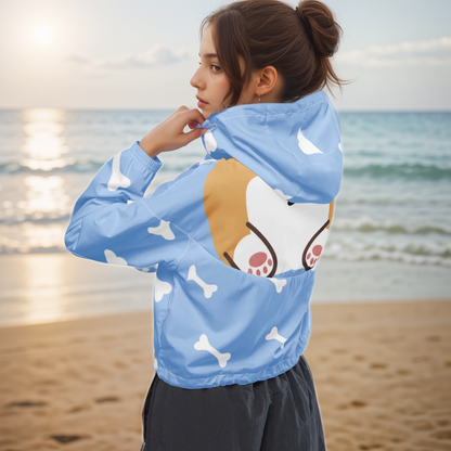 Bear Bones Aesthetic cropped windbreaker