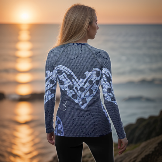 Grey Heart Rash Guard