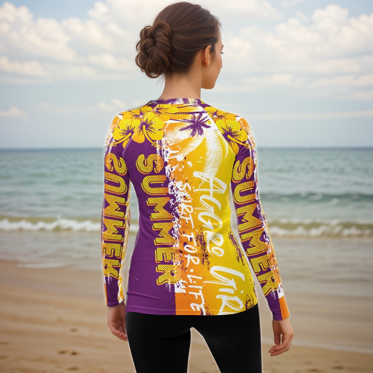 Purple Yellow Summer Rash Guard