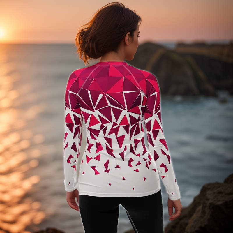 Red Ruby Mosaic Rash Guard