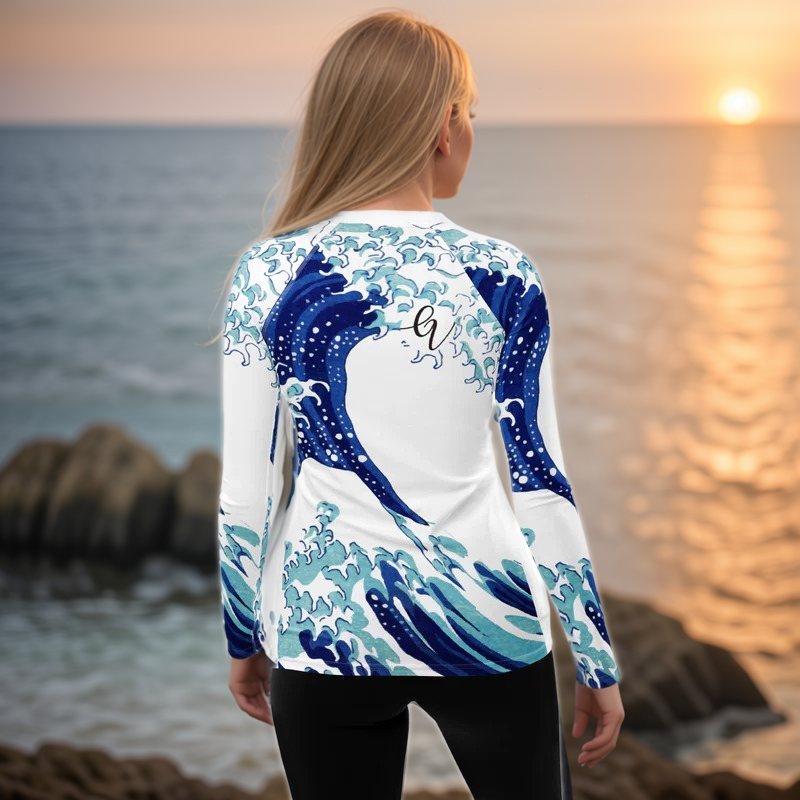 Wave Patterned Rash Guard