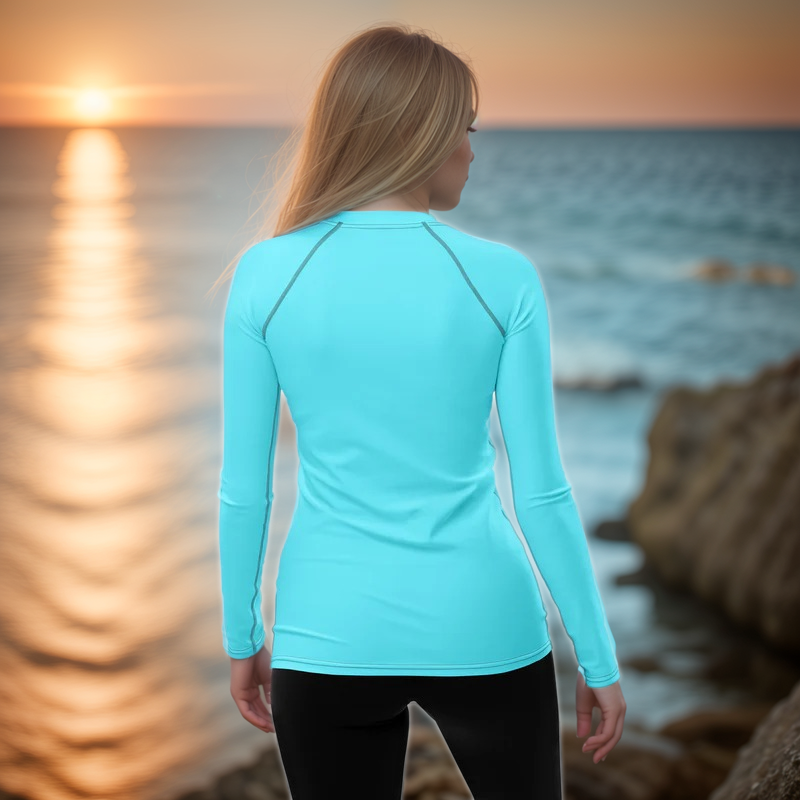 Neon Blue Colored Rash Guard