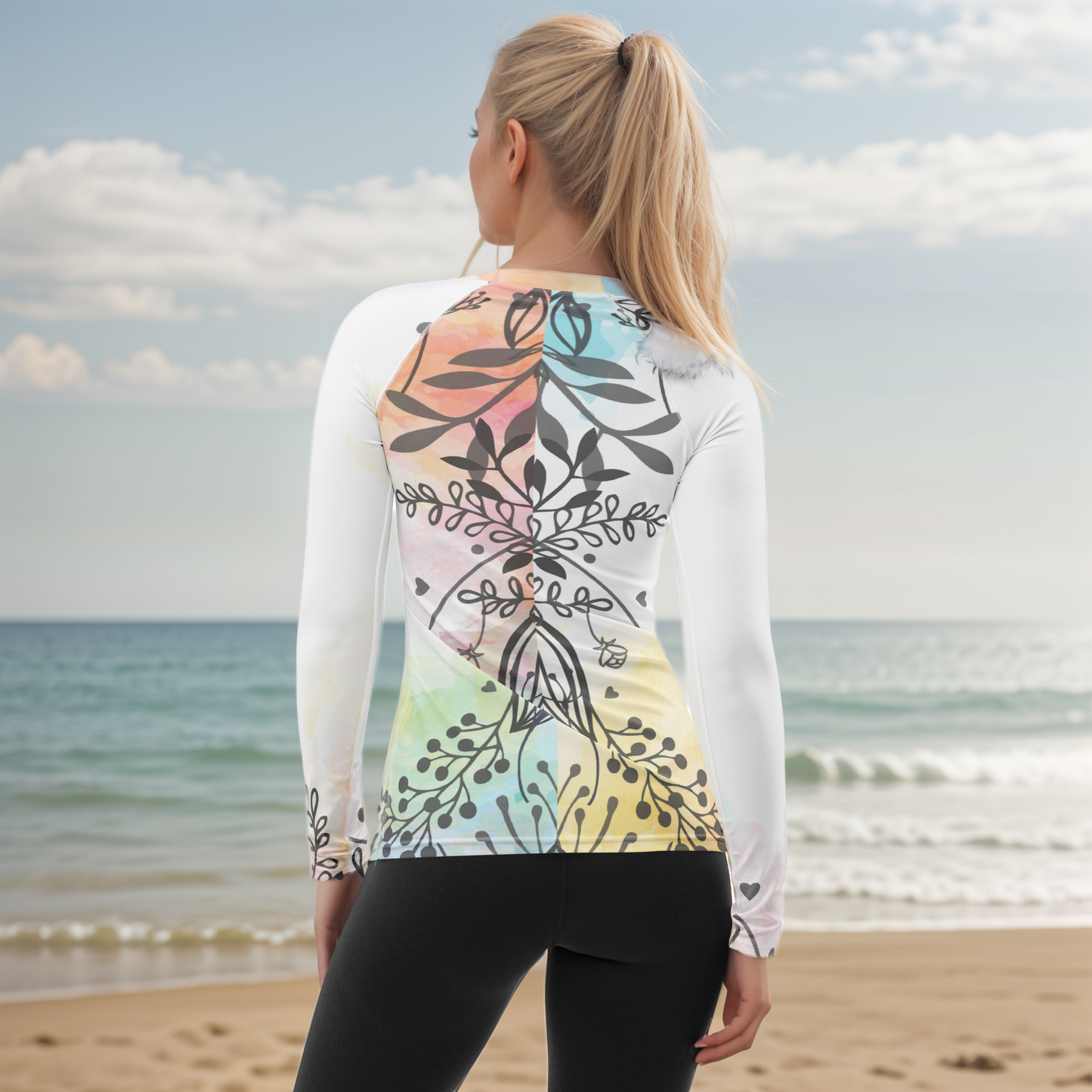 Flower Floral Rash Guard