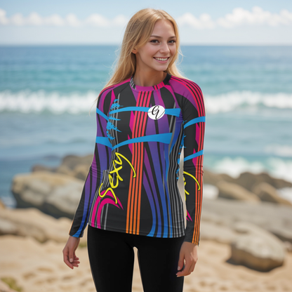 Multi Colour Lined Rash Guard