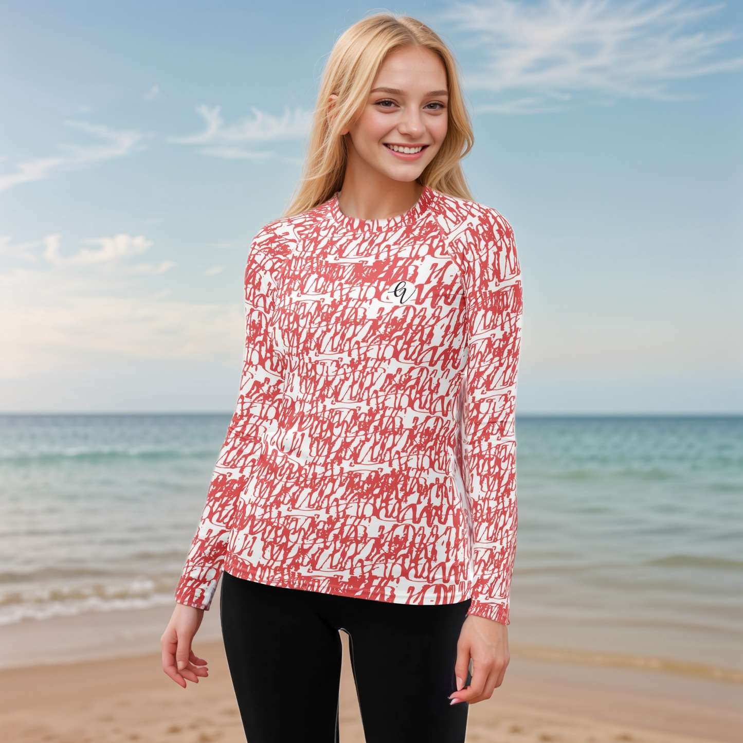 Red White Vintage Rash Guard