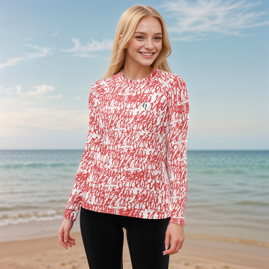 Red White Vintage Rash Guard