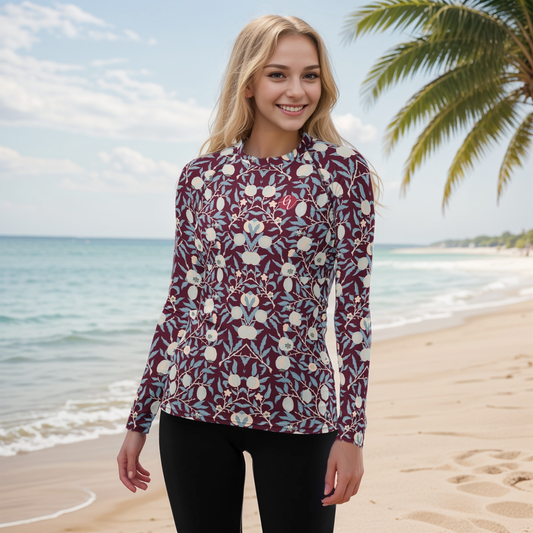 Red Floral Rash Guard