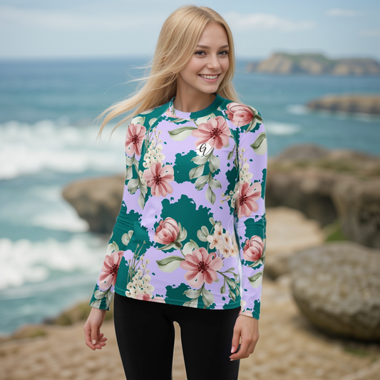Flowers Forest Floral Rash Guard