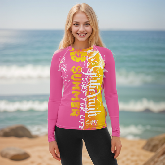 Yellow Pink Rash Guard