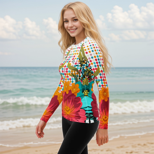 Floral Framed Rash Guard