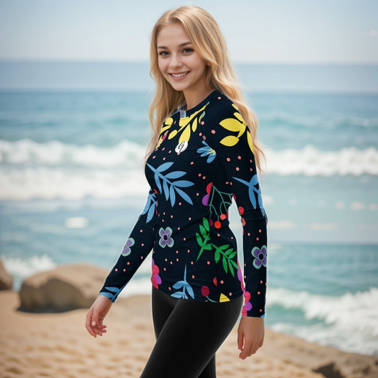 Colorful Ditsy Rash Guard