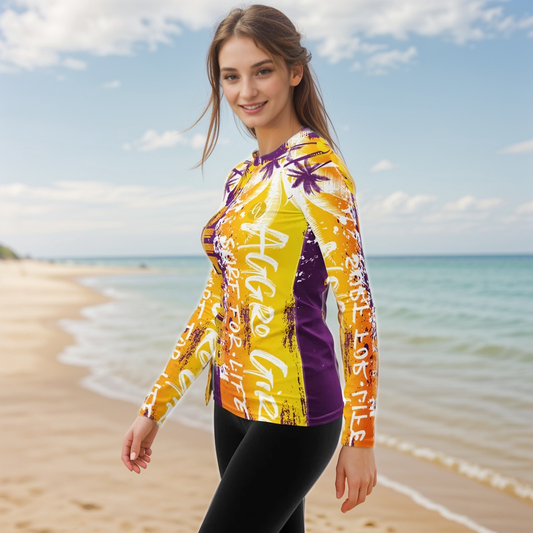 Purple Yellow Summer Rash Guard