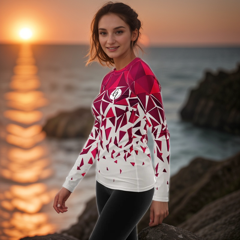 Red Ruby Mosaic Rash Guard