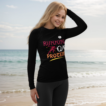 Running on protein Rash Guard