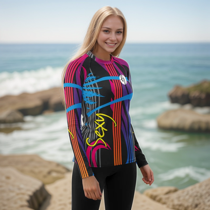Multi Colour Lined Rash Guard