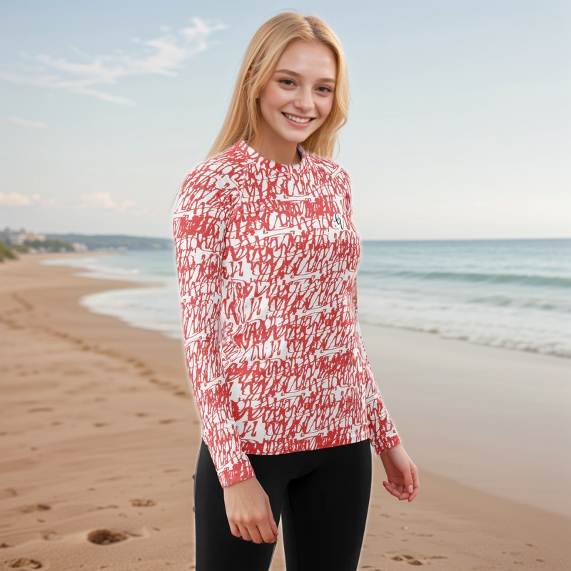 Red White Vintage Rash Guard