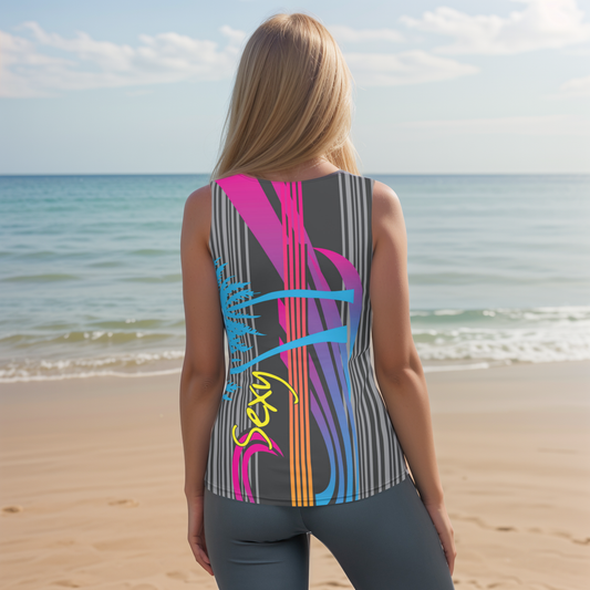 Multi Colour Lined Cut & Sew Tank Top
