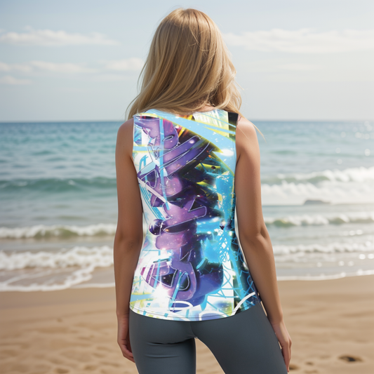 Purple Sparkles Cut & Sew Tank Top