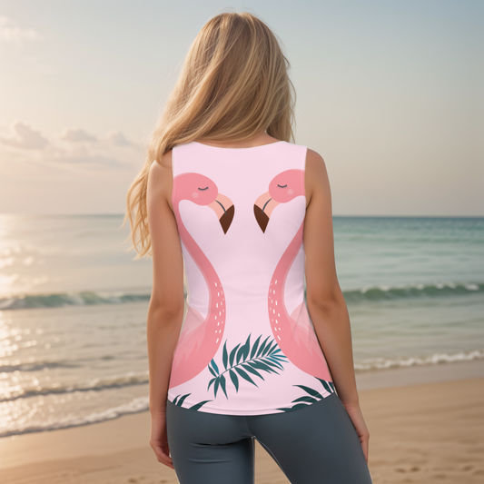 Flamingos Cut & Sew Tank Top