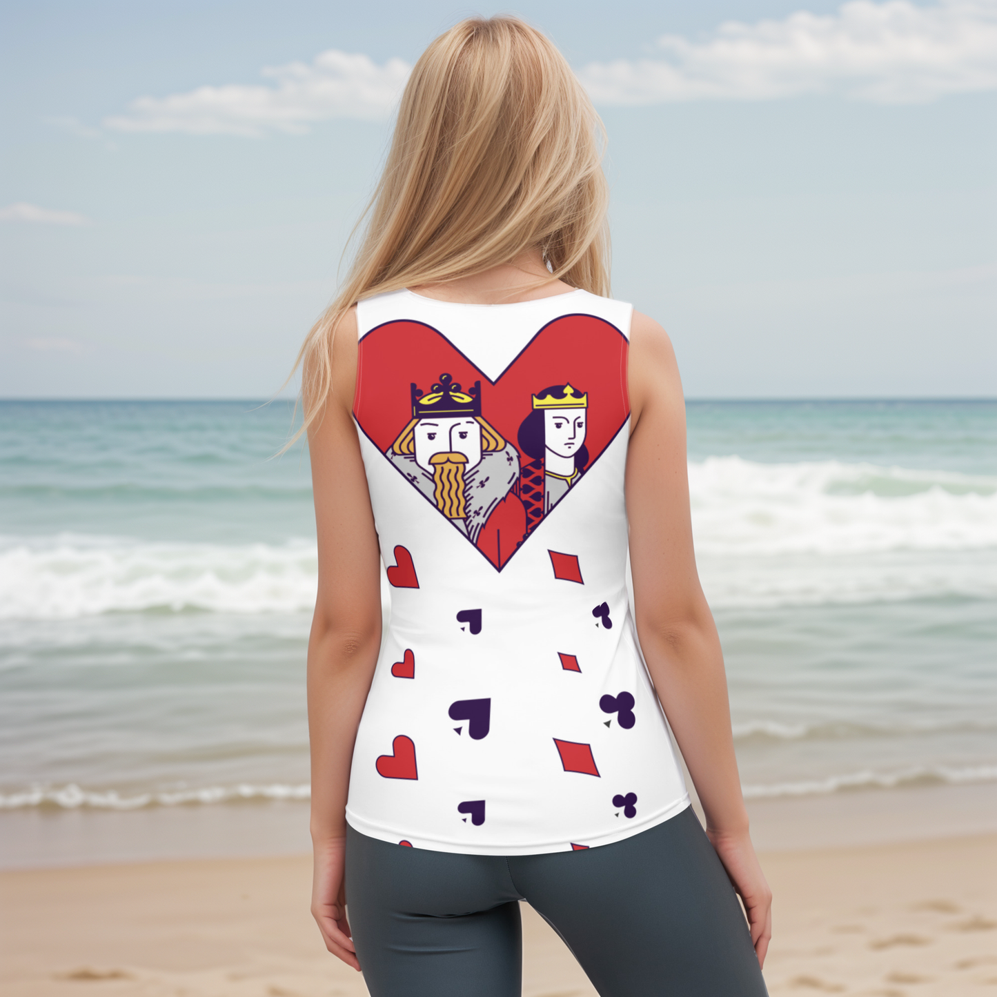 King of hearts Cut & Sew Tank Top