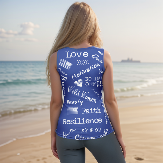 Resilience Blue Cut & Sew Tank Top