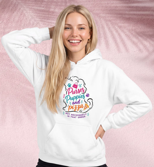 Puppies, purses and pizza Hoodie