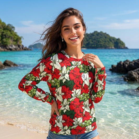 Red Color floral Sweatshirt