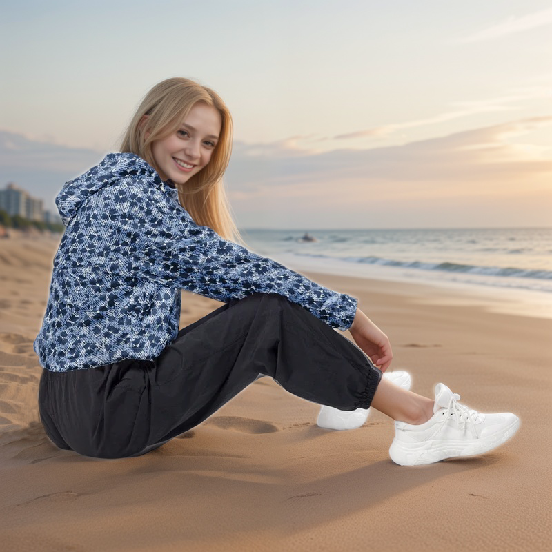 Bullet Print Cropped Windbreaker