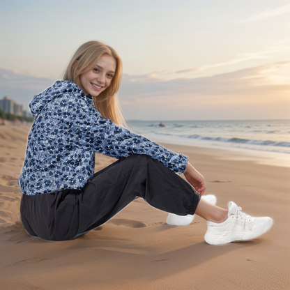 Bullet Print Cropped Windbreaker