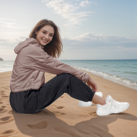 Brown Colored Cropped Windbreaker