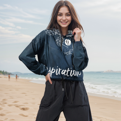 Blue Inspiration Cropped Windbreaker