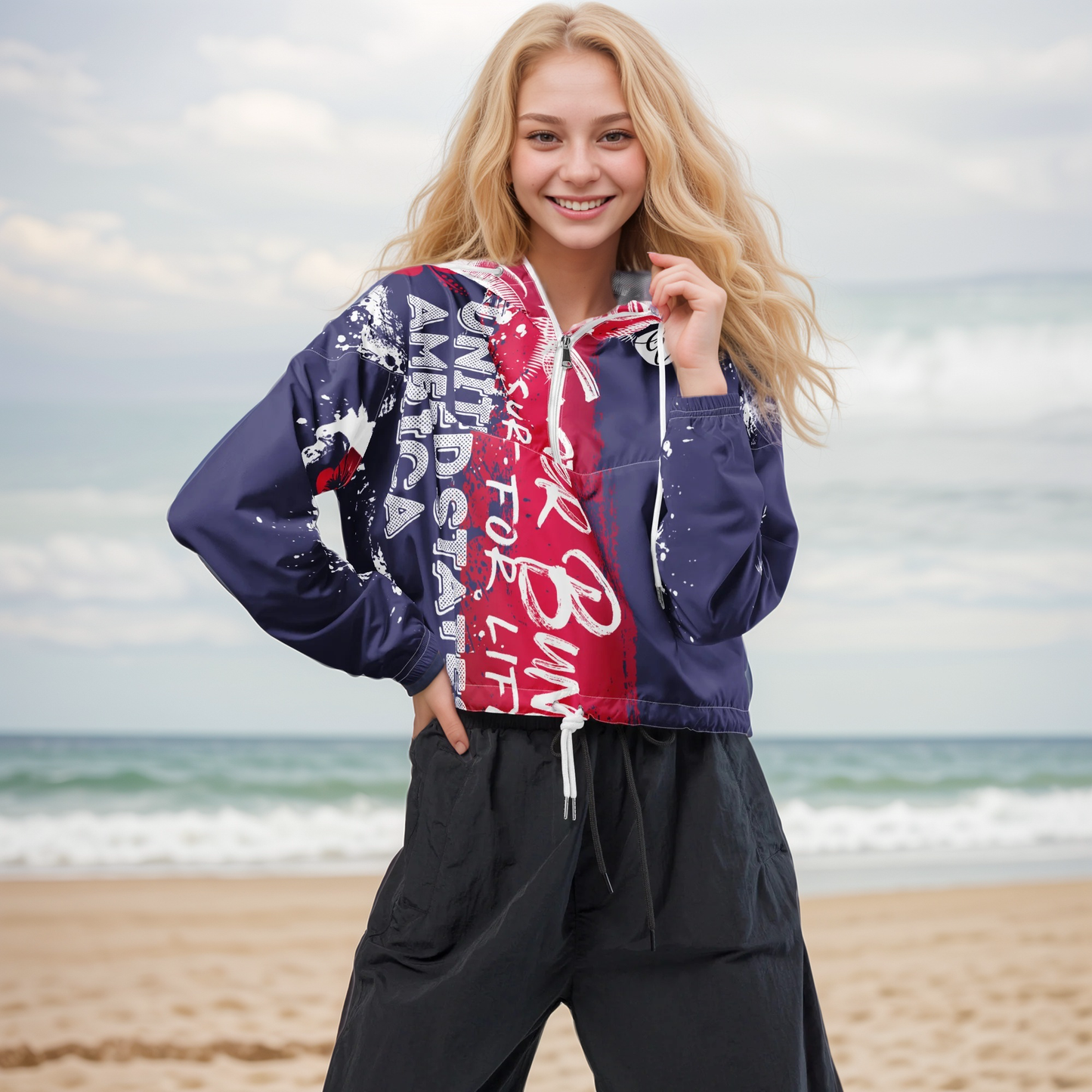 Blue Summers cropped windbreaker