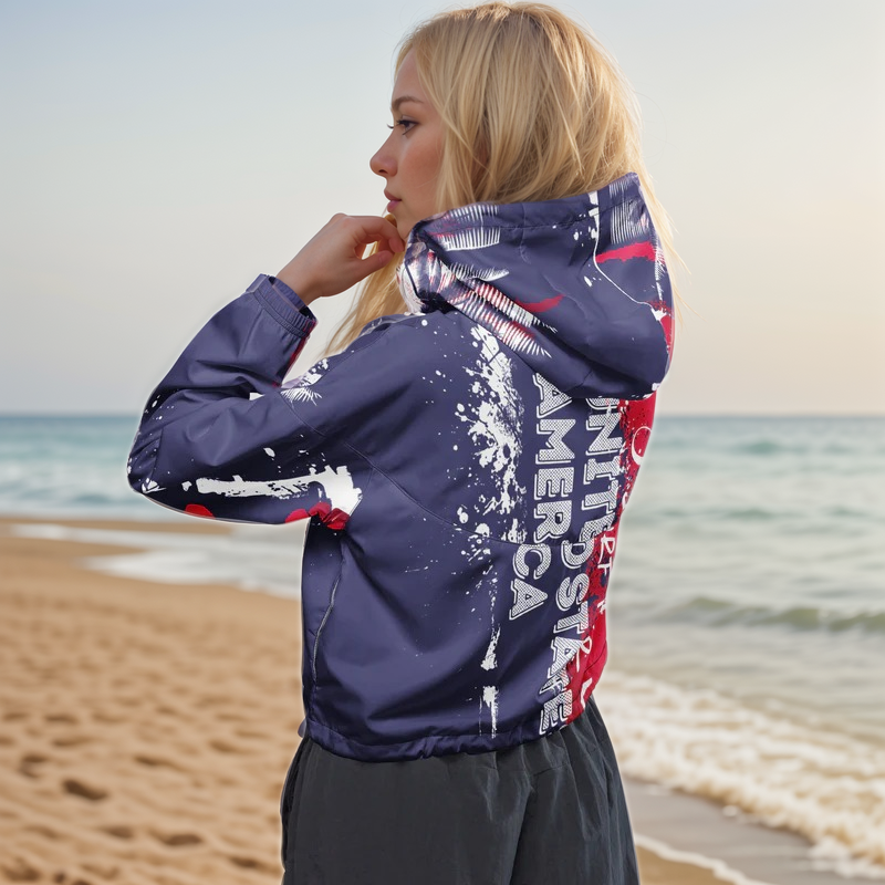 Blue Summers cropped windbreaker