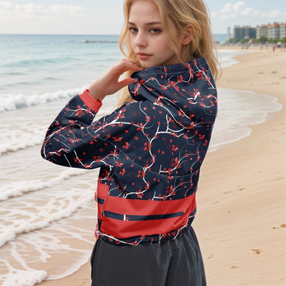 Blue shades cropped windbreaker