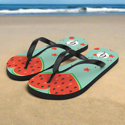 Watermelon heart Flip-Flops