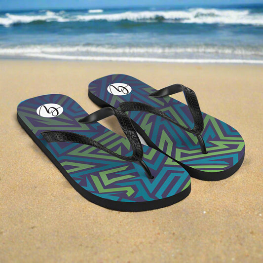 Cross Blue Line Flip-Flops
