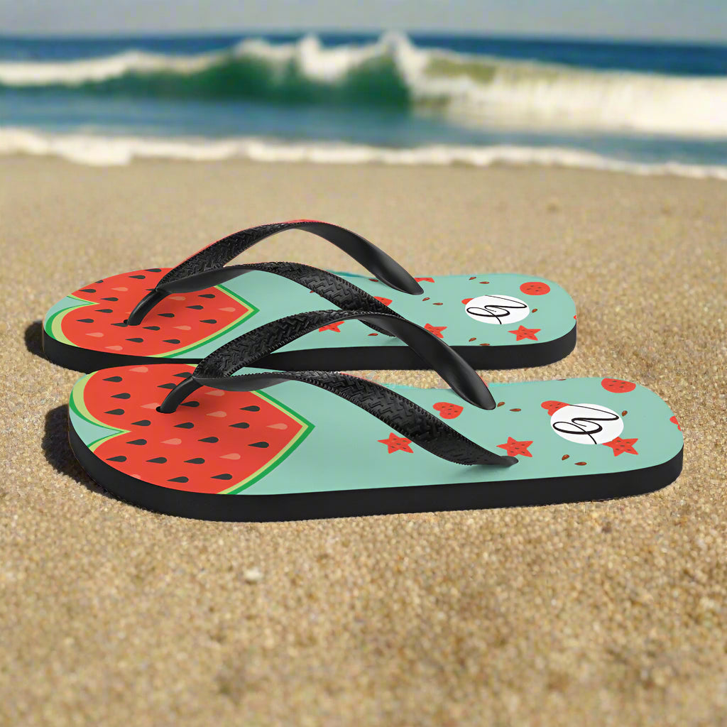 Watermelon heart Flip-Flops