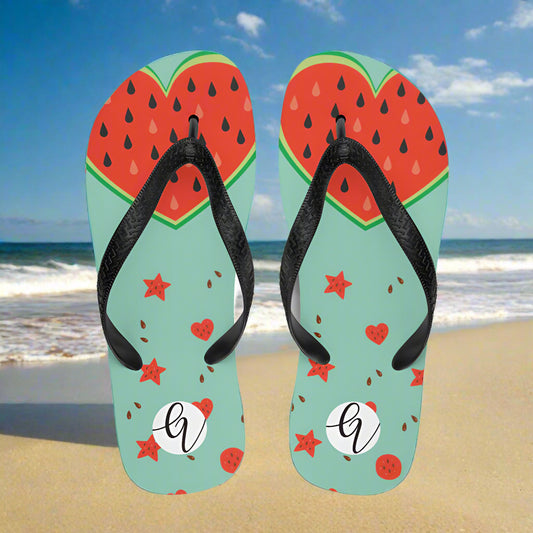 Watermelon heart Flip-Flops