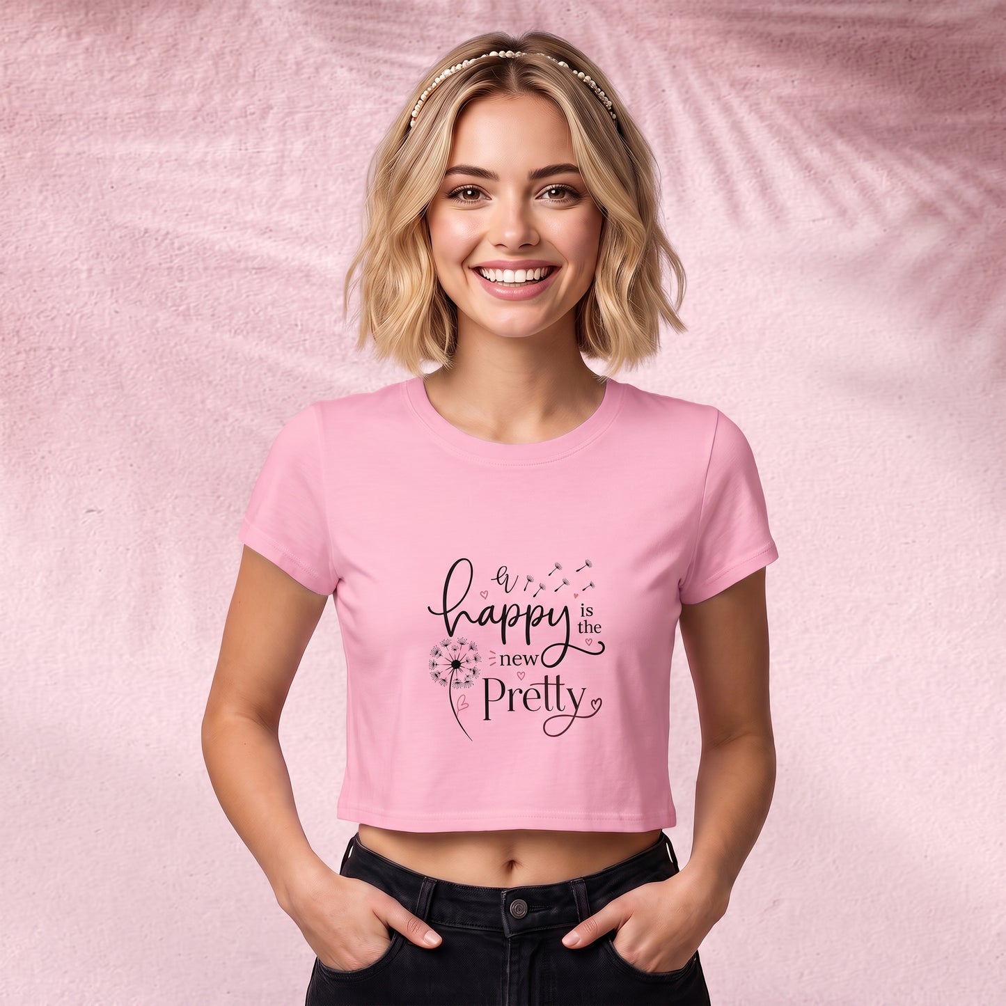 Happy is the new pretty Crop Top