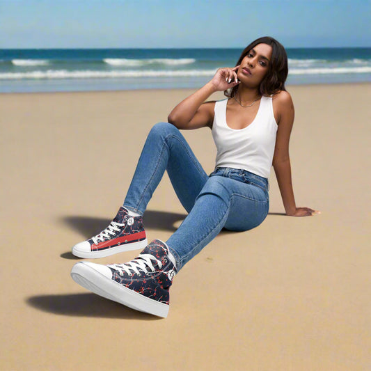 Blue Shades high top canvas shoes