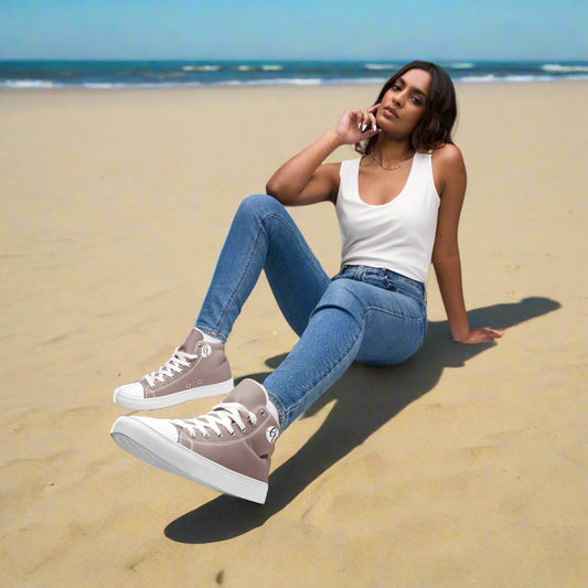Brown Colored high top canvas shoes