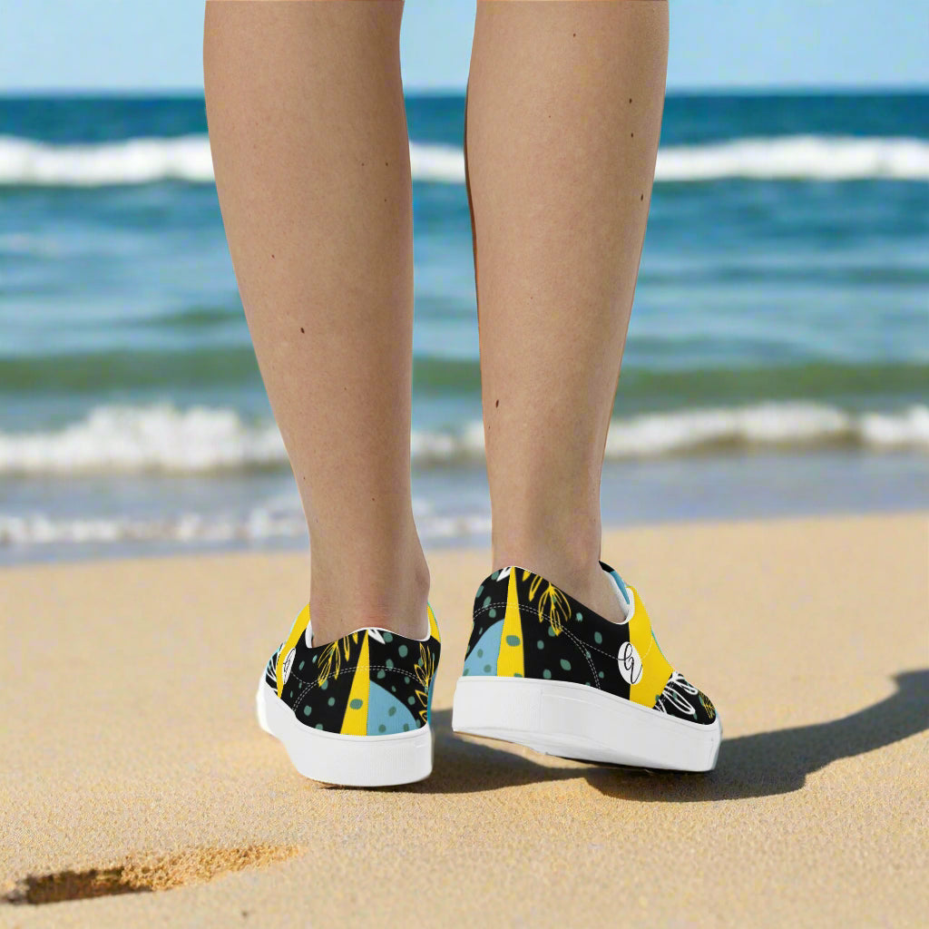 Yellow Yloral Lace-up Canvas Shoes