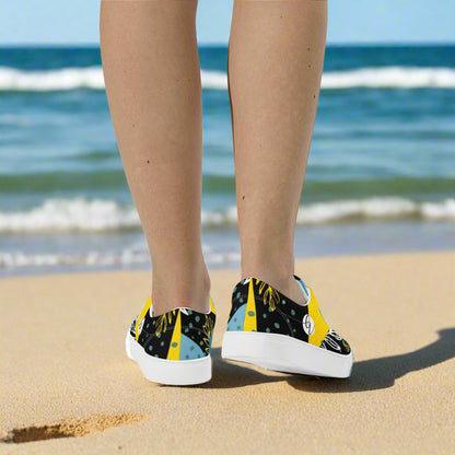 Yellow Yloral Lace-up Canvas Shoes