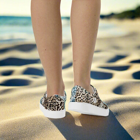 Tiger Skin Lace-up Canvas Shoes