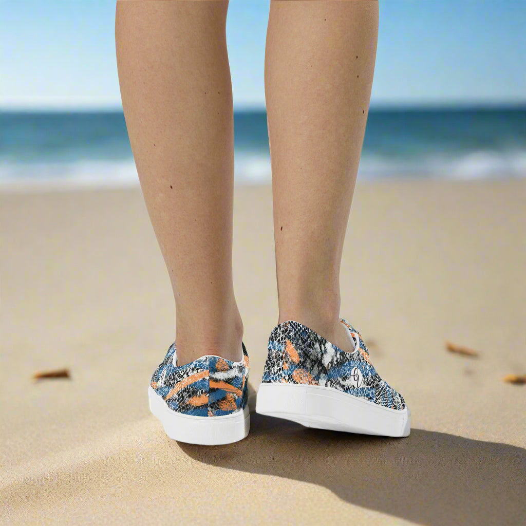 Animal Skin Lace-up Canvas Shoes