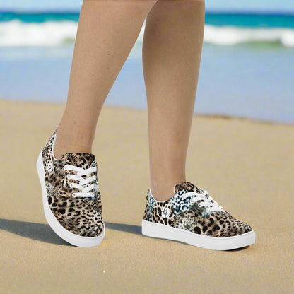 Tiger Skin Lace-up Canvas Shoes