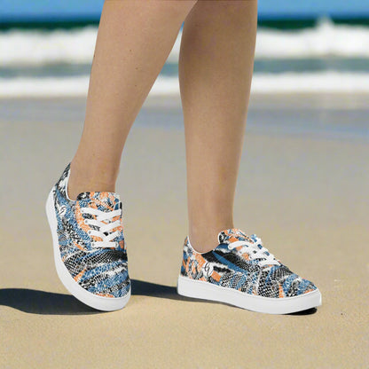 Animal Skin Lace-up Canvas Shoes