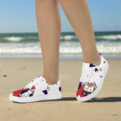 King of Hearts Lace-up Canvas Shoes
