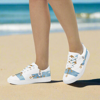 Anchor Stripes Lace-up Canvas Shoes